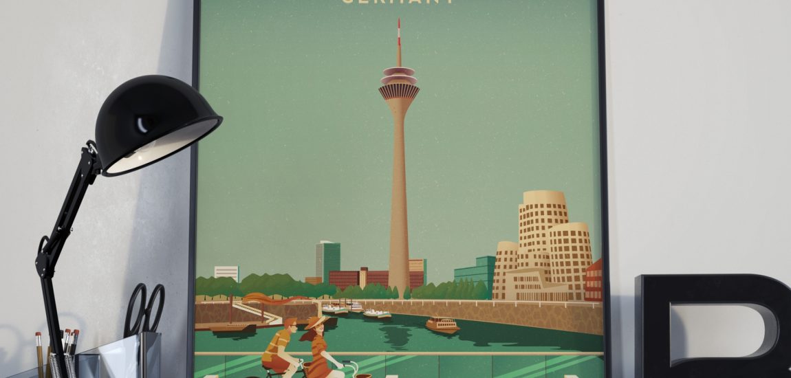 gerahmtes Düsseldorf Poster