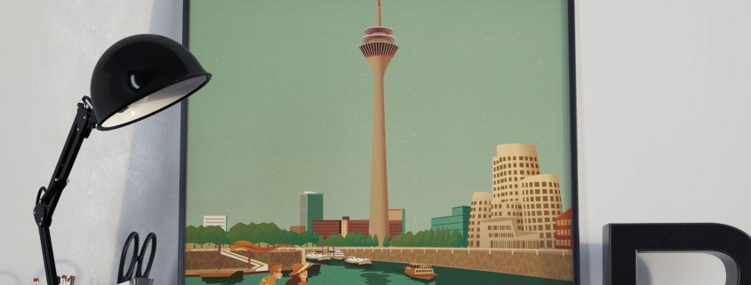 gerahmtes Düsseldorf Poster