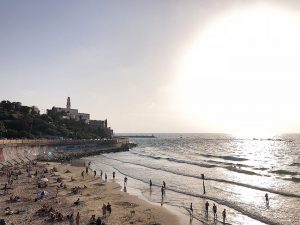 Blick auf Old Jaffa von der Promenade