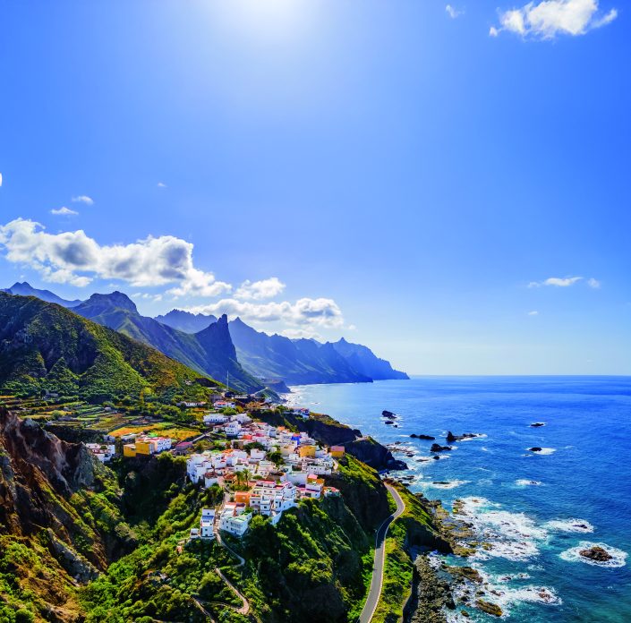 Landscape with coastal village at Tenerife, Canary Islands, Spai