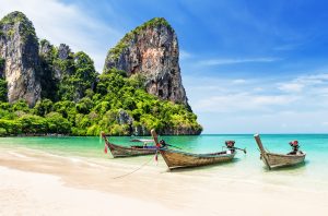 Thai traditional wooden longtail boat